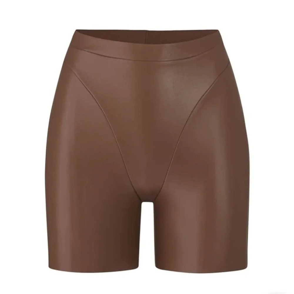 Skims faux leather biker shorts